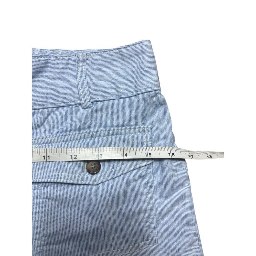 Loft Women's White & Blue Stripped Wide Leg Pants - Picture 5 of 6